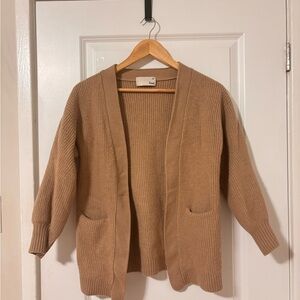 Aritzia Wilfred Camel Women's Cardigan 100% Merino Wool